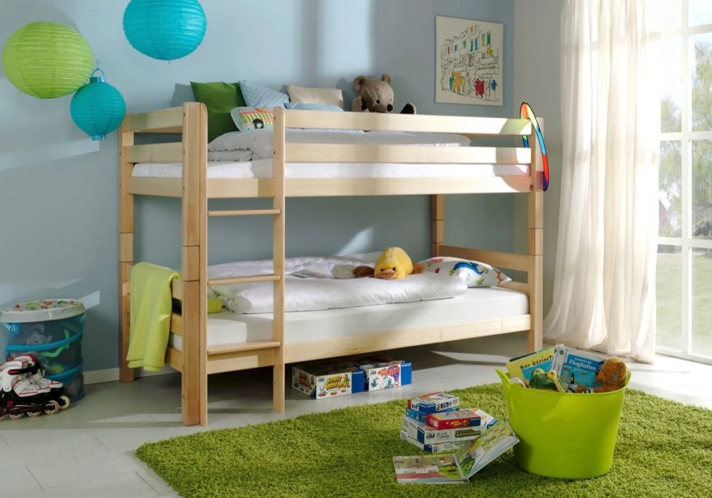 Krok Wood Etagenbett Sydney Buche - Massivholz 90×200cm Für Kinder & Jugendliche