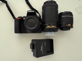 Nikon D5600 mit 2 Objektiven und Tasche