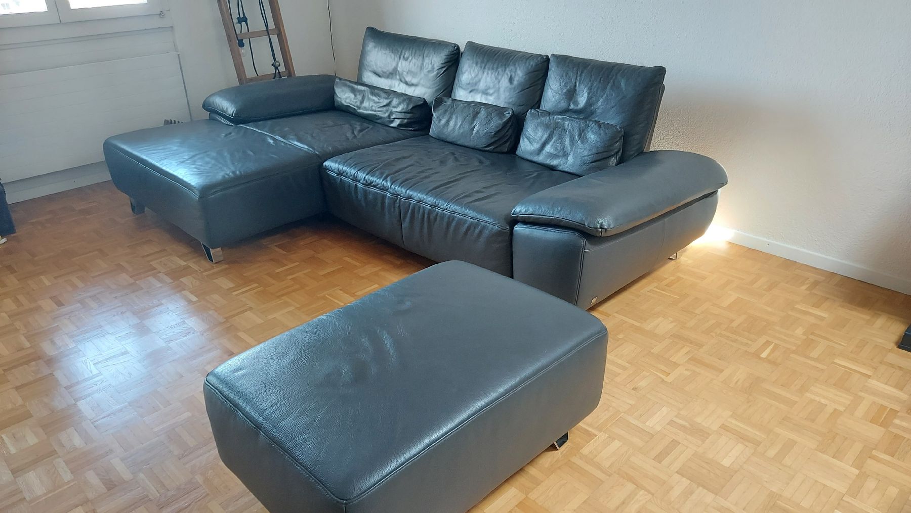 Sofas: Musterring Ecksofa Leder grau mit Hocker guter Zustand  – Gebraucht aus Nottwil von PStoeck