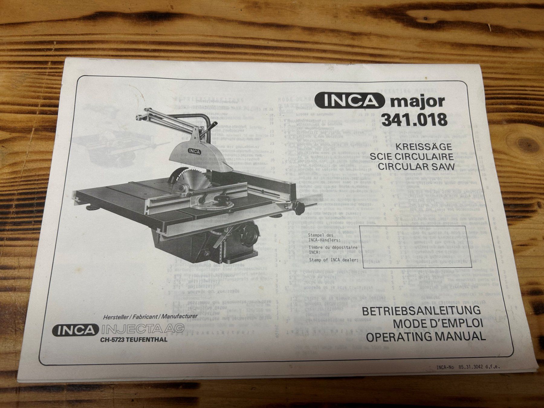 Inca Seghe: INCA Tischkreissäge – Usato da Waldkirch venduto da Egge85 6