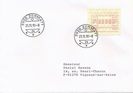 ATM 8 schmale Ziffern das erste Frühdatum 21.11.1990