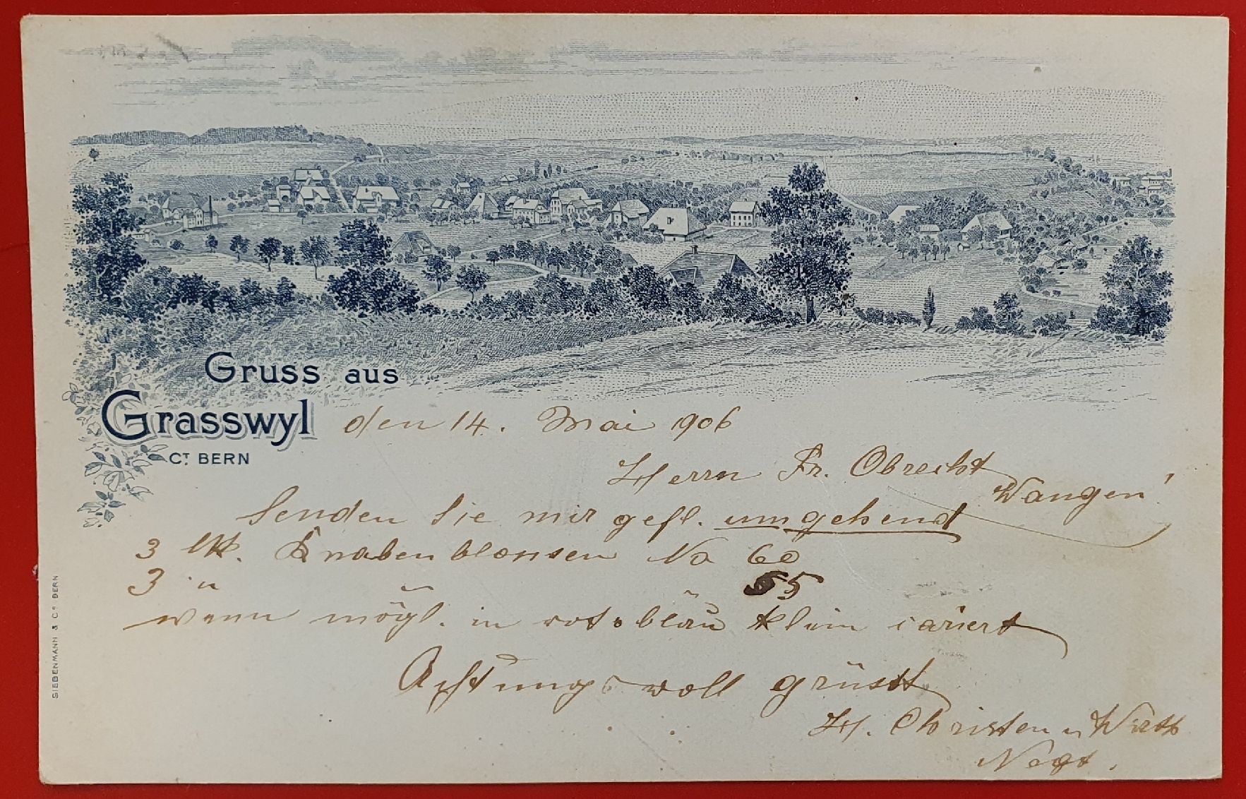 Cartoline postali: Gruss aus Grasswyl 1906 – Usato da Kreuzlingen venduto da Rschweiz1