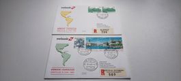 2x Ersttagsbrief Swissair 1985