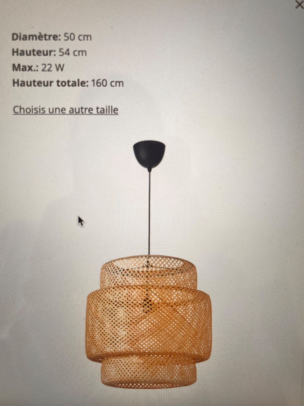 Ikea Lampadari & plafoniere: Lustre IKEA  SINNERLIG 50cm en bambou – Usato da Fribourg venduto da Mikassassa 5