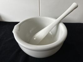 Grosser Apotheken-Mörser aus Porzellan Langenthal MKZ 8149