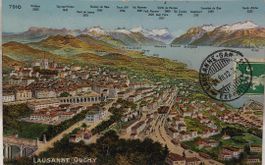LAUSANNE & OUCHY  - Vue panoramique - 1912
