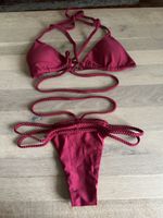Roter Bikini Set mit geflochtenen Bändern Grösse S