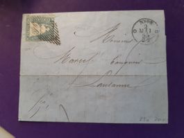 alter Briefteil Strubel 23a, 10 Rp. NYON - LAUSANNE