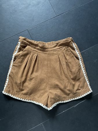 Damen Shorts braun Grösse 36 Leinenmix guter Zustand