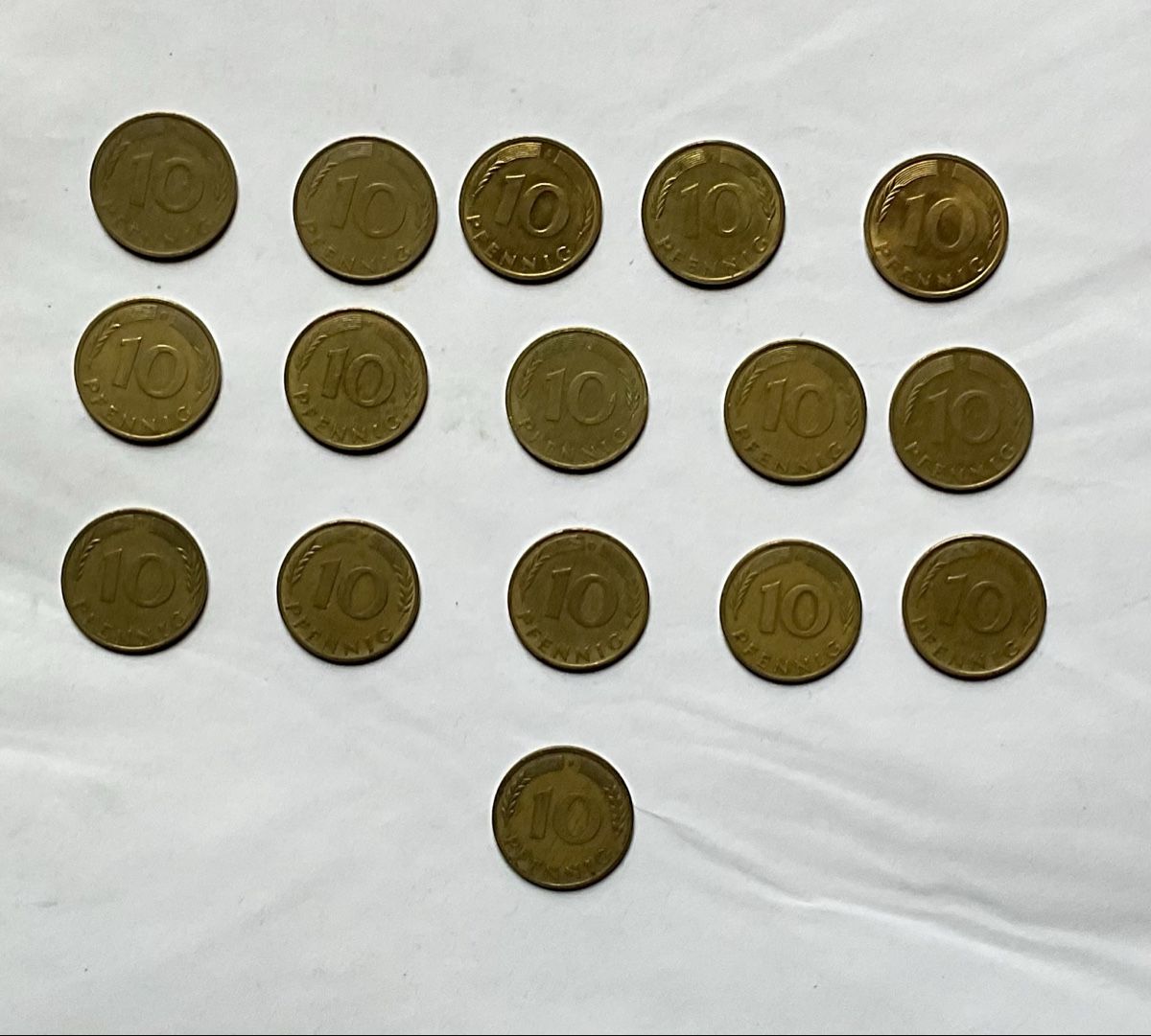 Alle Münzen: 16 x 10 Pfennig BRD – Gebraucht aus Endingen von nathan05 1