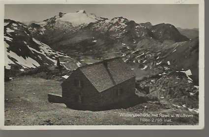 Cartes postales: carte postale Wildstrubenhütte – D'occasion à Sorvilier par carose01
