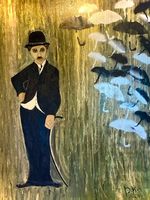 Oil Bild /Charles  Chaplin/Kunst Doks