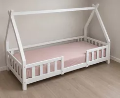 Kinderbett weiss Holz 90x200cm ab 1.-
