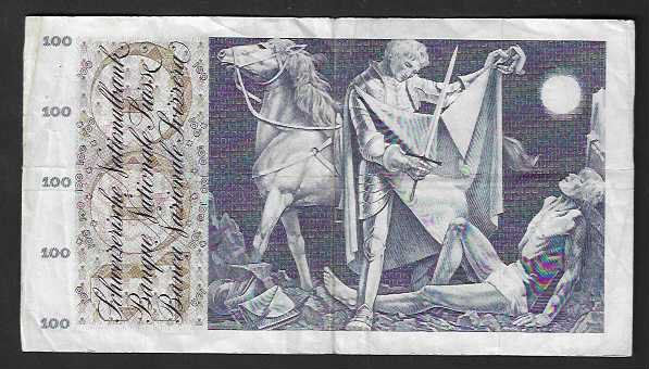 Billets de banque: CH - 100  Fr.  7  März  1973  Gebraucht – D'occasion à Gordola par coinsandnotes 1