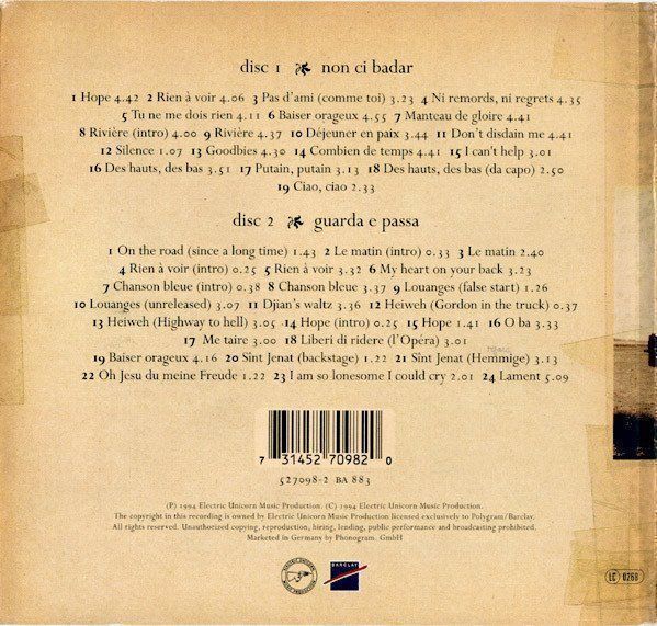 CD: Stephan Eicher NON CI BADAR GUARDA  Montreux Jazz   2CD Buch – Usato da Kandergrund venduto da Sososo 1