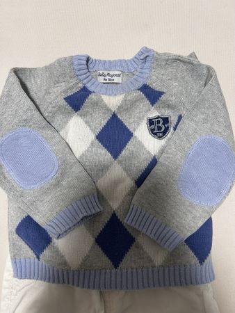 Pullover Baby Mayoral Rautenmuster grau Grösse 74