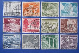 Serie 'Technik und Landschaft' 1949 Nr.297-308 gestempelt