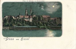 Basel - Gruss ... METZ Mondschein c1895