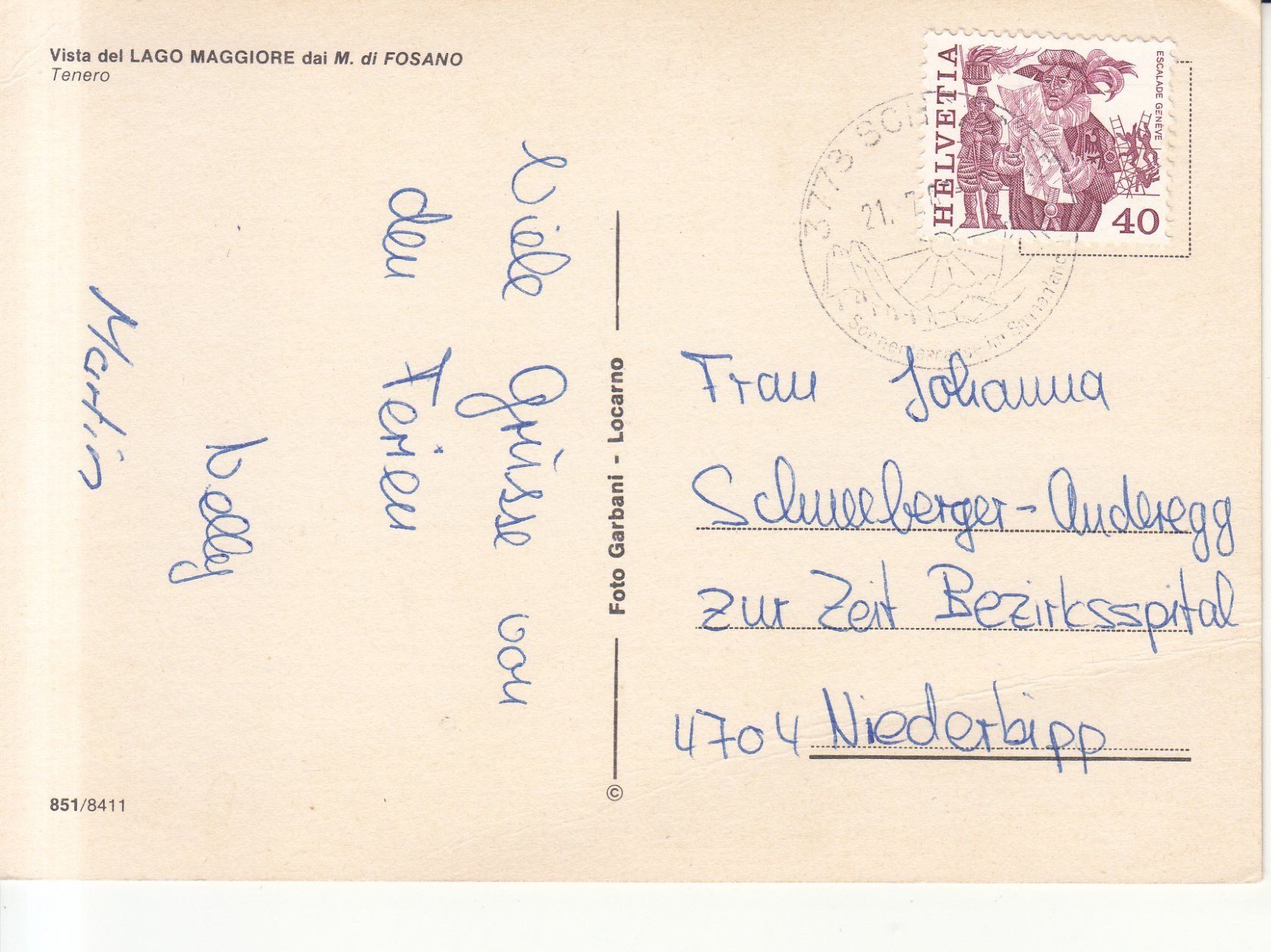 Cartoline postali: Lago Maggiore 1982 – Usato da Bürglen TG venduto da StampGraf 1