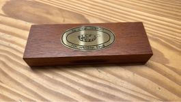 Vintage Weinthermometer im Holzetui – Serviertemperatur