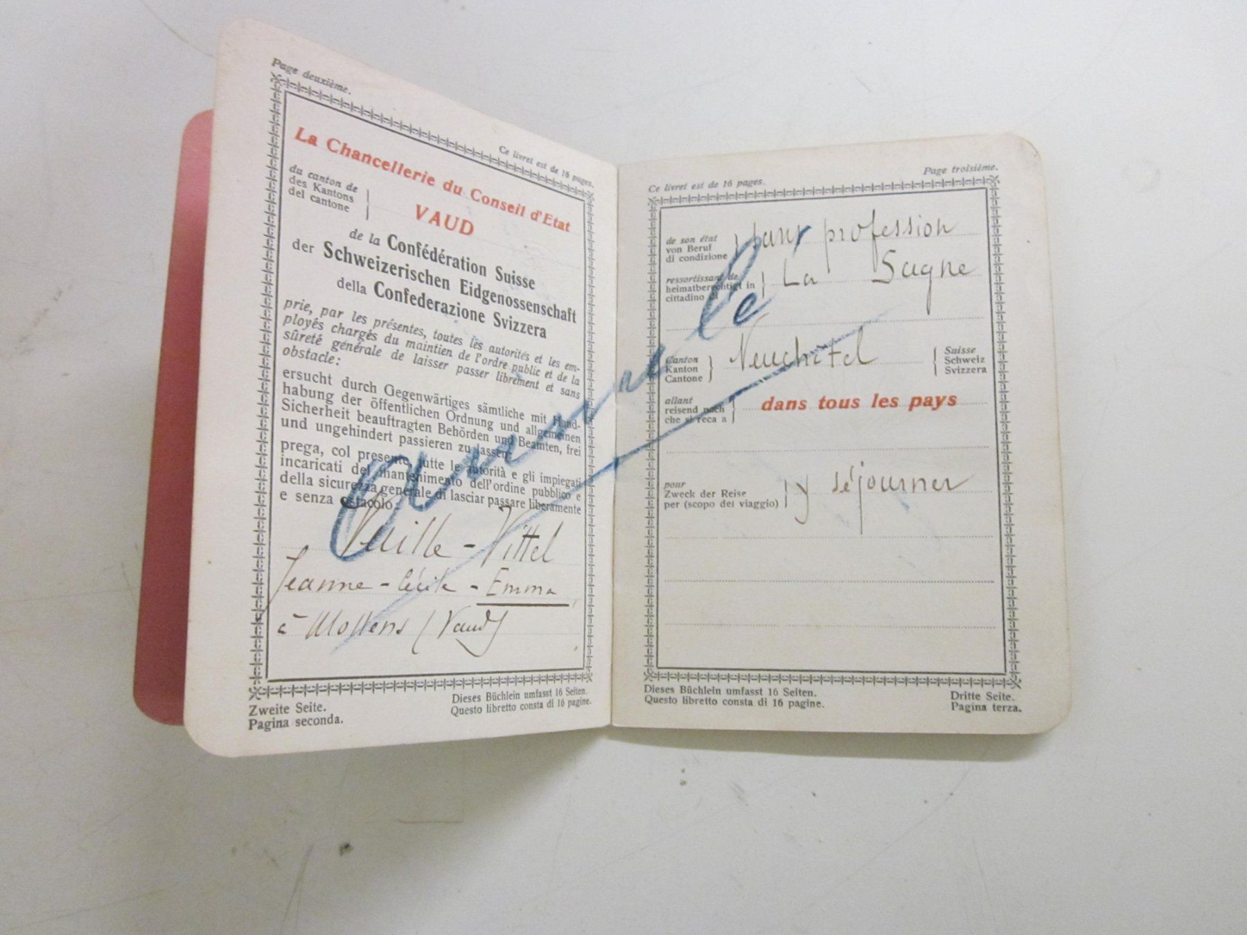 Documents: Passeport Suisse Schweizer Pass 1930 – D'occasion à Grand-lancy par kohler333 2