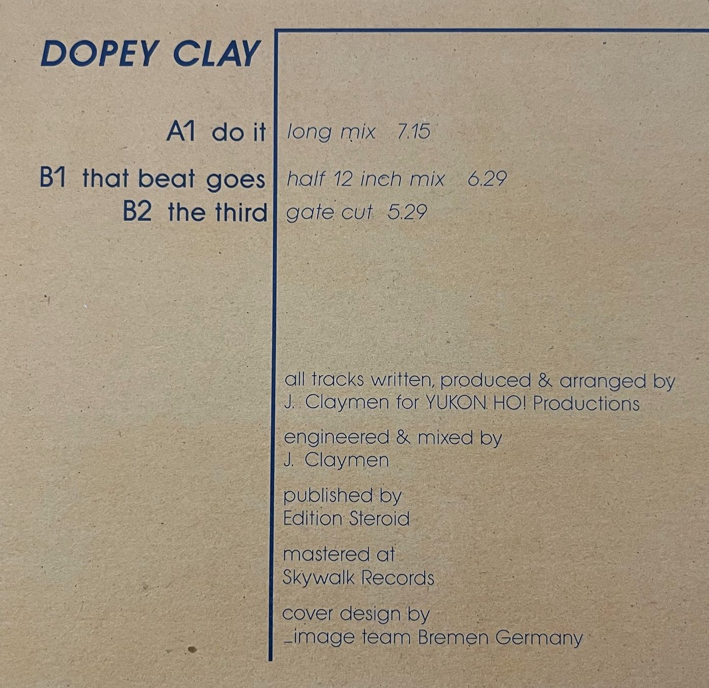 Schallplatten: DOPEY CLAY "DO IT" MAXI 12" VINYL – Gebraucht aus Oftringen von Vucki 2