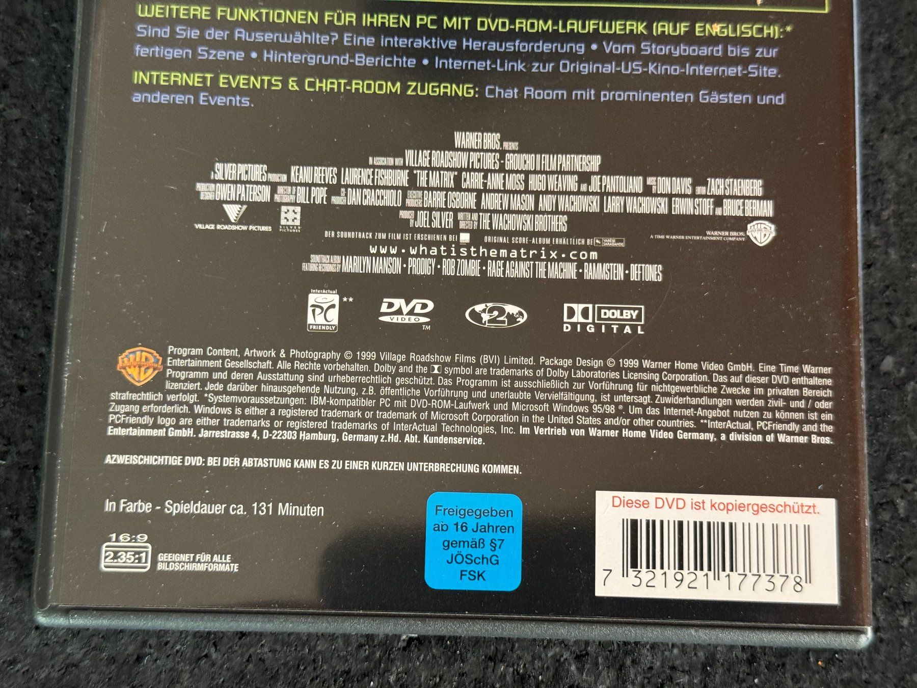 Alle DVDs: MATRIX DVD EN/DE Keanu Reeves  Laurence Fishburne – Gebraucht aus Fribourg von tschjoly 3
