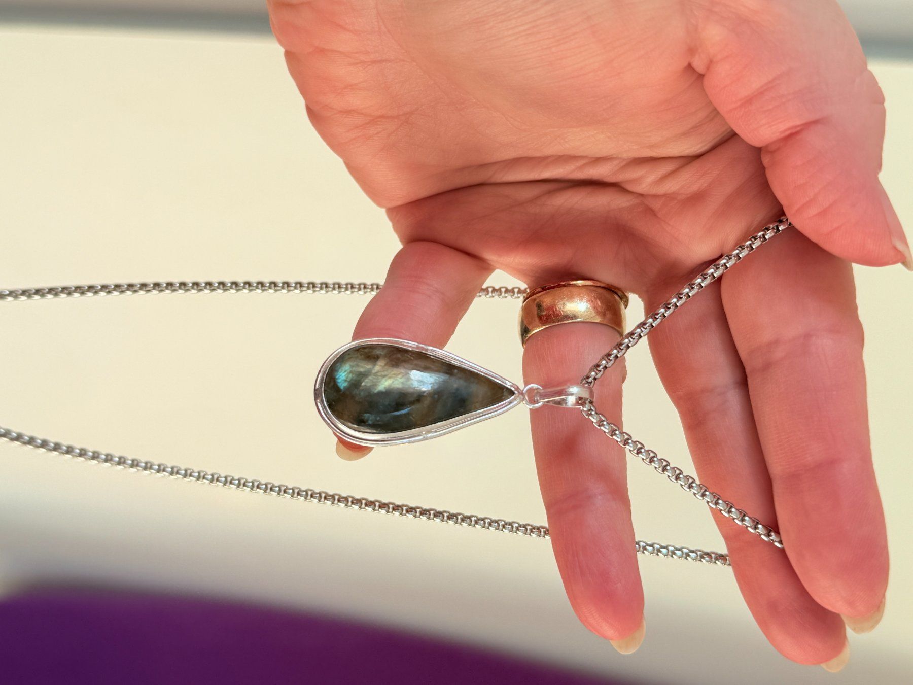 Catenine: Collier Labradorite  - Élégant bijou! – Nuovo e nell'imballaggio originale da Genève venduto da AGBERG 4