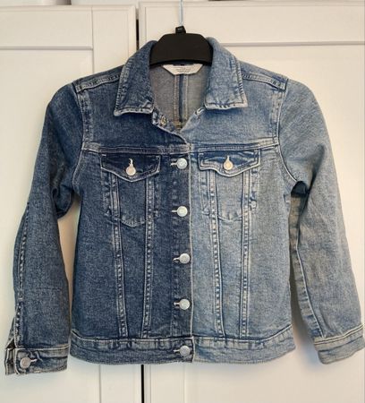 Zweifarbige Jeansjacke von H&M für Mädchen – 134 cm