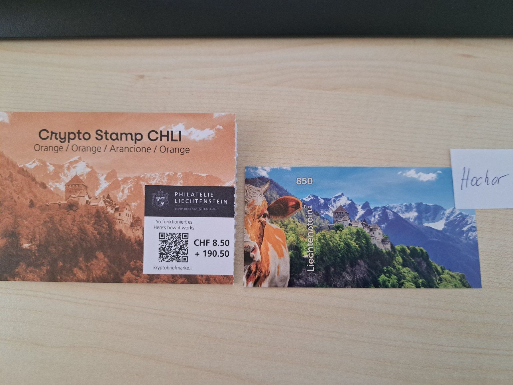 Tutti i francobolli: Liechtenstein Crypto Stamp CHLI Orange** Hocker – Nuovo (secondo la descrizione) da Wetzikon ZH venduto da jse_xnn6