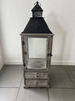 Grosse Laterne grau Shabby Chic Höhe 80 cm