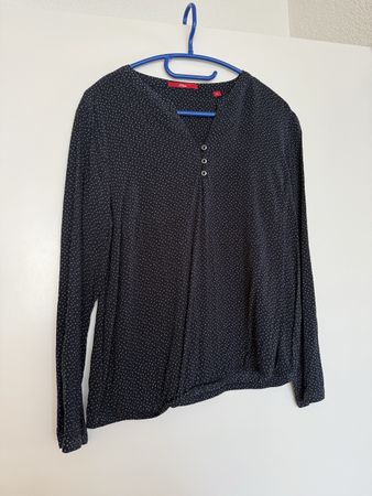 S. Oliver Bluse dubkelblau mit Pünktli Grösse 40