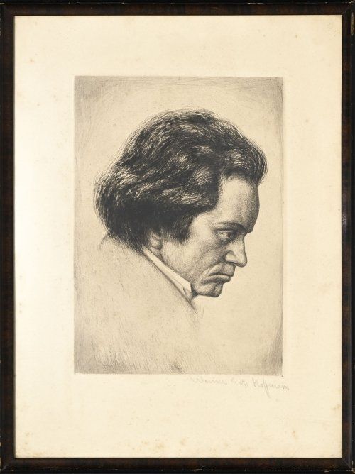 Incisioni: Gravure signée HOFFMANN Werner Ernst, Beethoven – Usato da Morges venduto da 4WLS 5