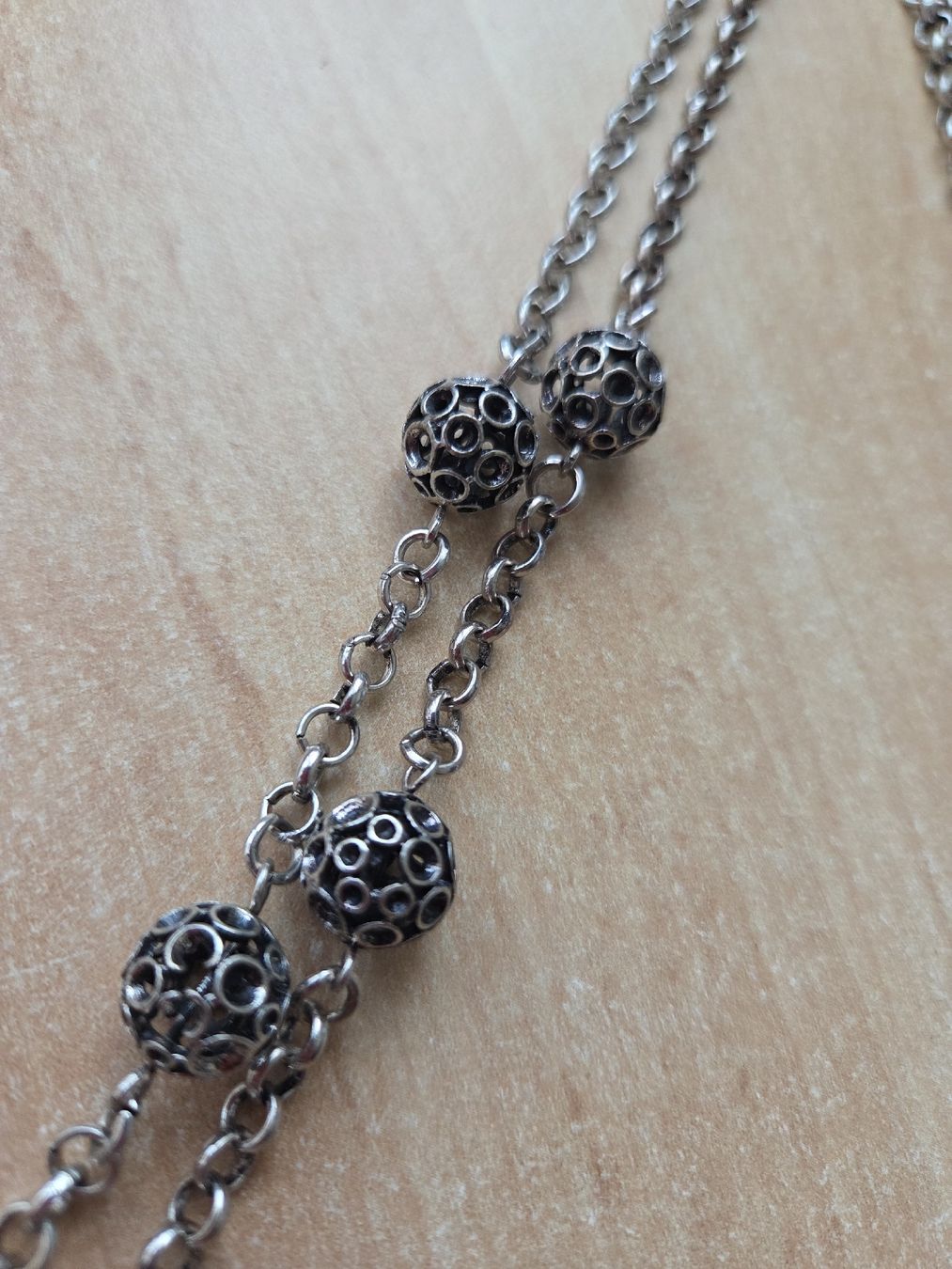 Catenine: Lange Metall Modeschmuck Kette ca 80cm – Usato da Winterthur venduto da katzen07 5