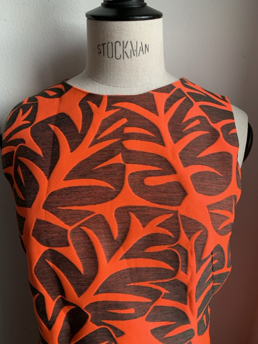 Akris Kleider: AKRIS: Extravagantes, orange gemustertes Kleid, 36 – Neu (gemäss Beschreibung) aus Luzern von designluzern 4