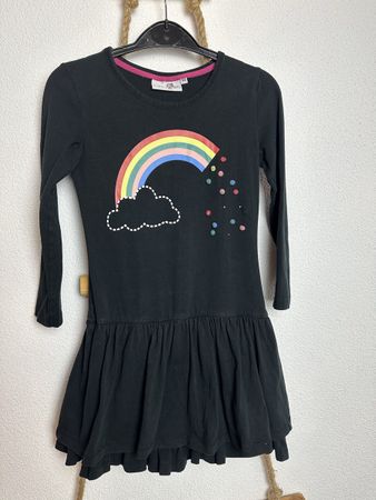 Happy Girls Kleid, Gr. 122, Schwarz mit Regenbogen 🌈 ❤️