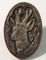 BB369 Alter Reversknopf Jäger Abzeichen HUBERTUS BERN Hirsch