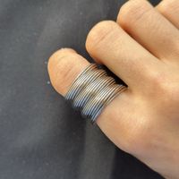 Edelstahl Silberne Ring Gr.53