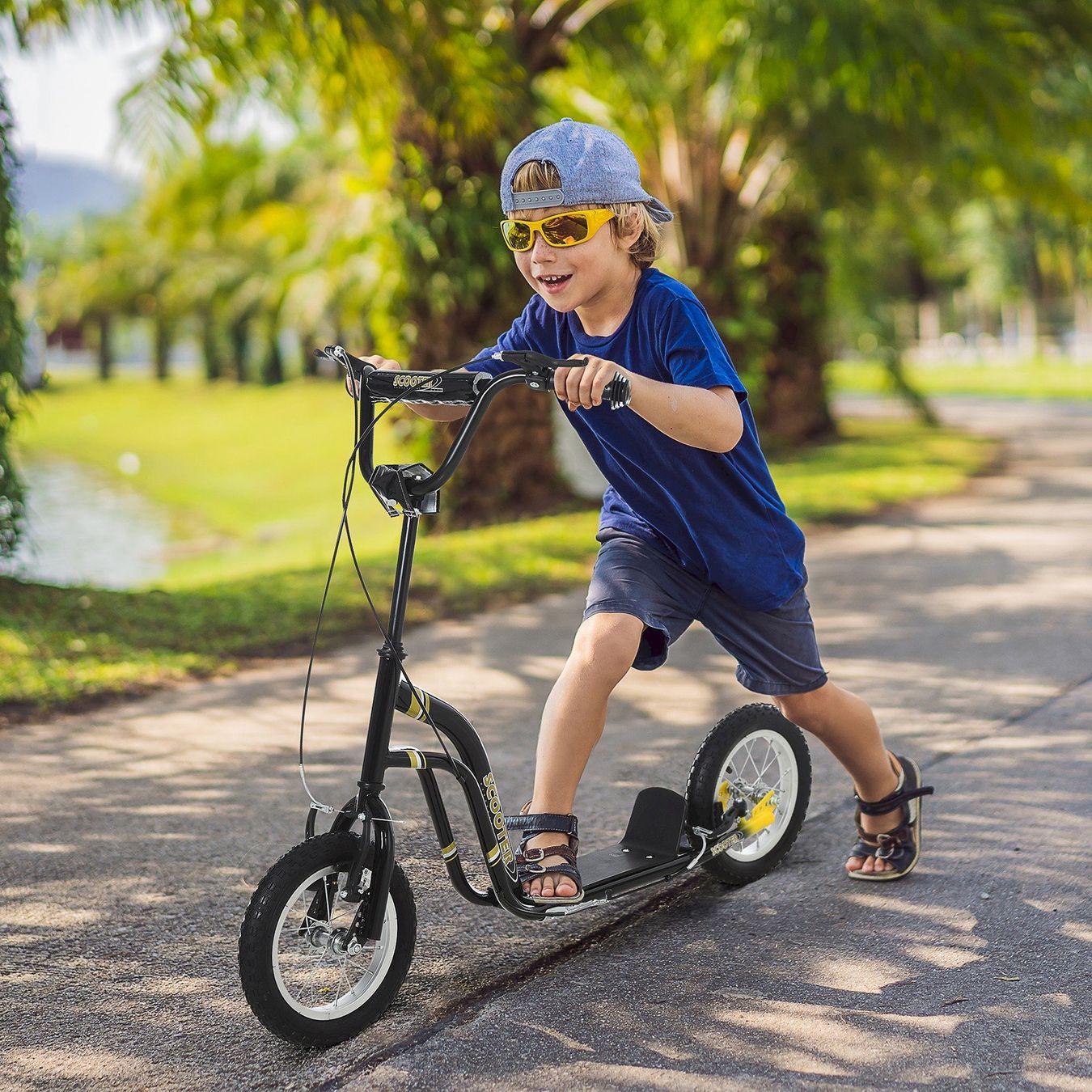 Fahrzeuge für Kinder: HOMCOM Kinderroller Schwarz – Neu und originalverpackt aus Bottighofen von zaap 1