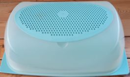 Tupperware Brotdose rund blau transparent guter Zustand