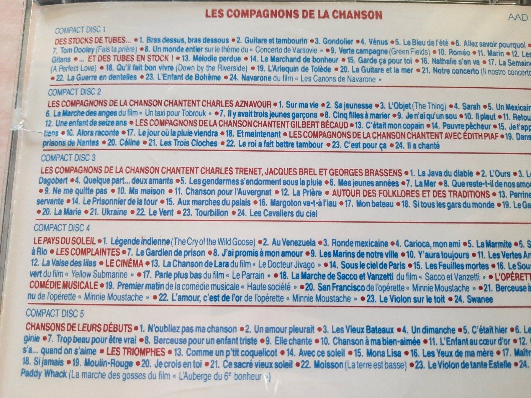 CD: Cd Les compagnons de la chanson coffret 5 Cds – Usato da Pully venduto da bro_n52j 3