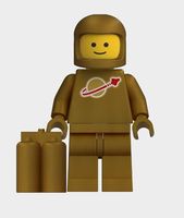 Lego Minifigur Astronaut gold Spaceman