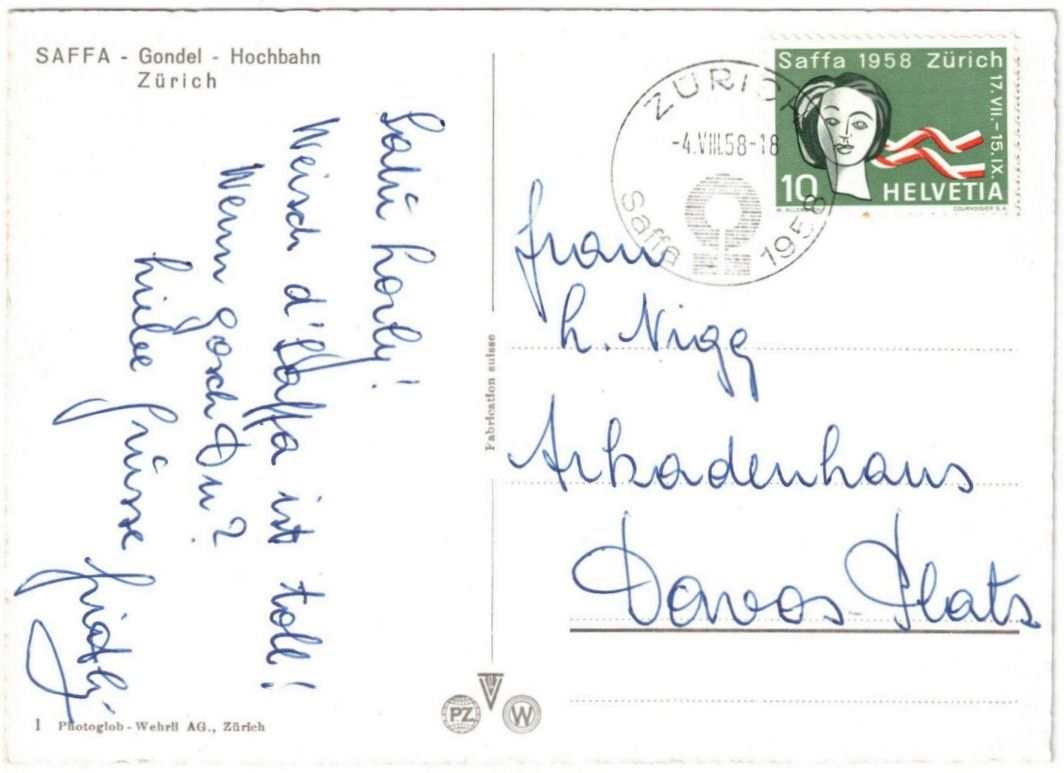 Cartoline postali: Zürich - Gondelbahn SAFFA – Usato da Binningen venduto da Mountainrider 1