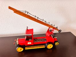 Antike Feuerwehr Leiterwagen, Blechspielzeug, Vintage!