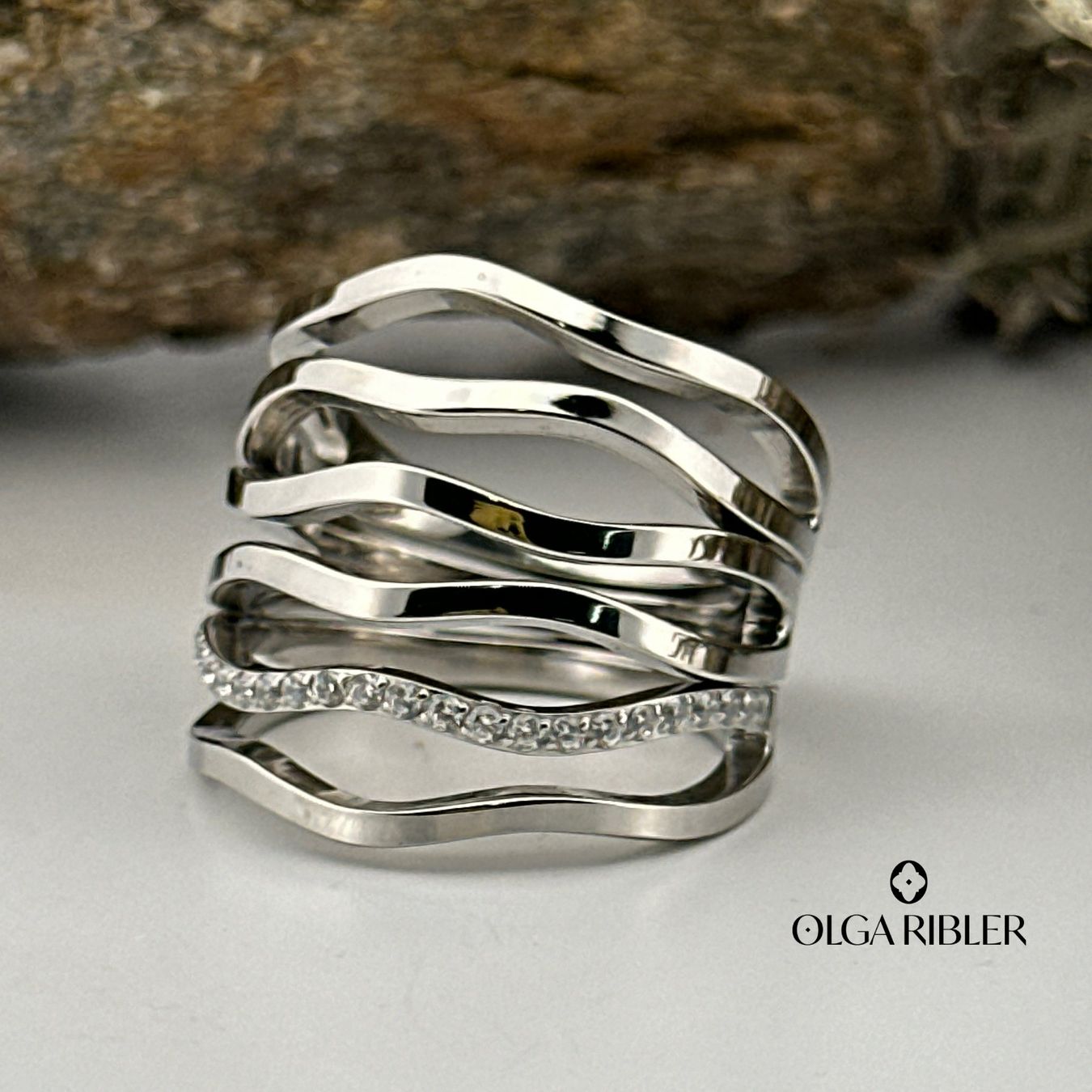 Olga Ribler Anelli: Edelstahl Ring mmit Zirkonia Grösse 53 – Nuovo (secondo la descrizione) da Luzern venduto da Schmuckoutlet 4