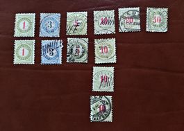 12 Francobolli Svizzeri Usati - Serie "Stemma e Monagne"