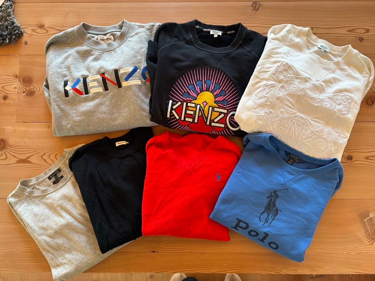 Kenzo Lotti di vestiti: 7 Design Pullovers s/M – Usato da Zuoz venduto da stumholm 2