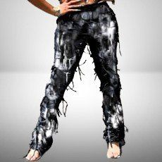 🖤🤍 Hoch Taillierte Lange Quasten-Deko-Hose 🌟💫