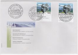 Cabrio Luftseilbahn Marken mit TAB's auf illustriertem FDC
