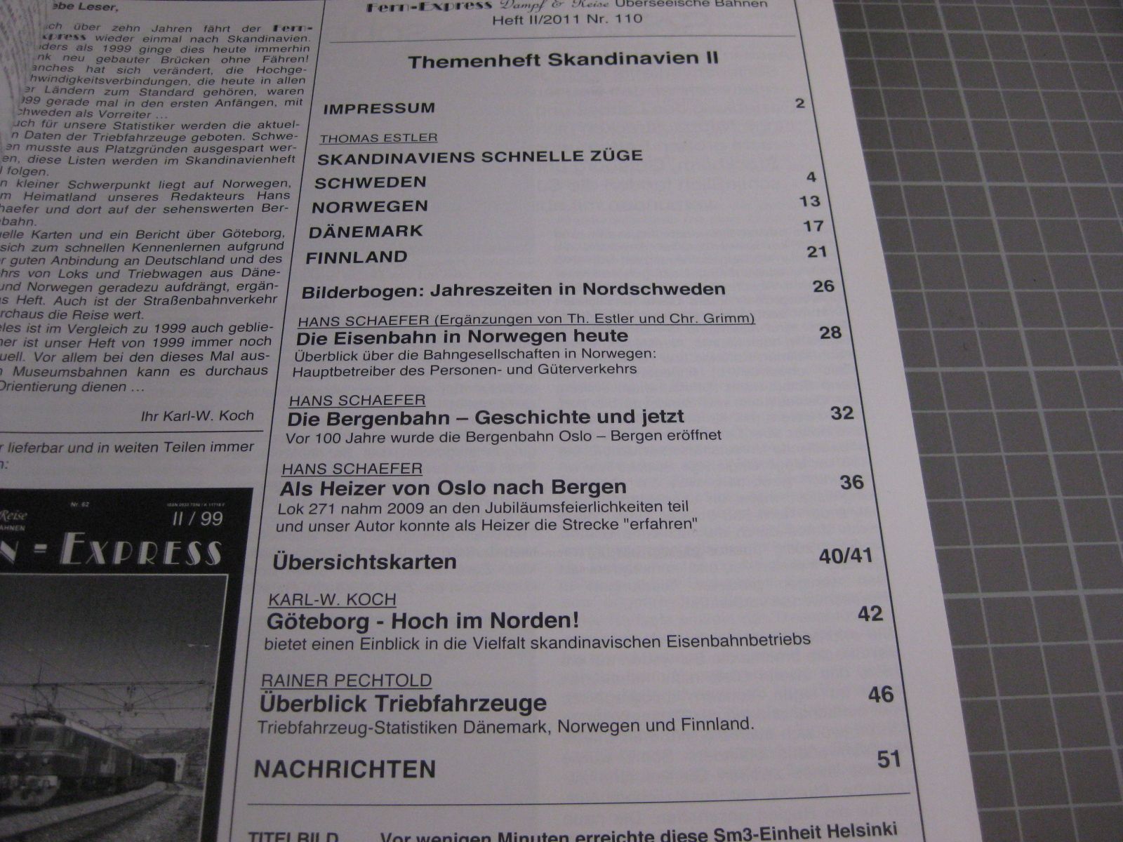 Zeitschriften & Magazine: Fern-Express II/2011, Skandinavien II – Neu (gemäss Beschreibung) aus Malters von Marosko 1